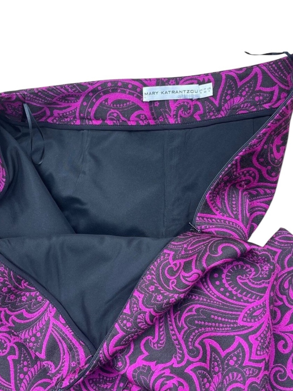 Mary Katrantzou Runway Pink Paisley Jacquard Cropped Flare Pants US 4 - Picture 7 of 7